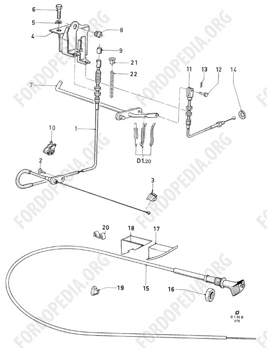 Ford Taunus/Cortina (1970-1975) - Accelerator controls (TL13, TL20)