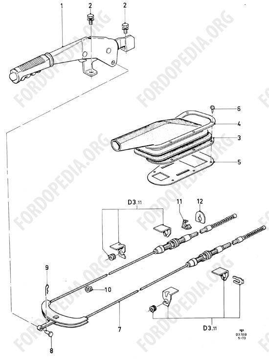 Ford Taunus/Cortina (1970-1975) - Lever type parking brake