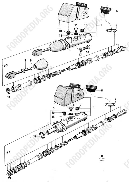 Ford Taunus/Cortina (1970-1975) - Tandem master cylinder