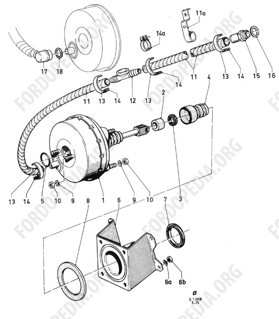 Ford Taunus/Cortina (1970-1975) - Brake vacuum booster