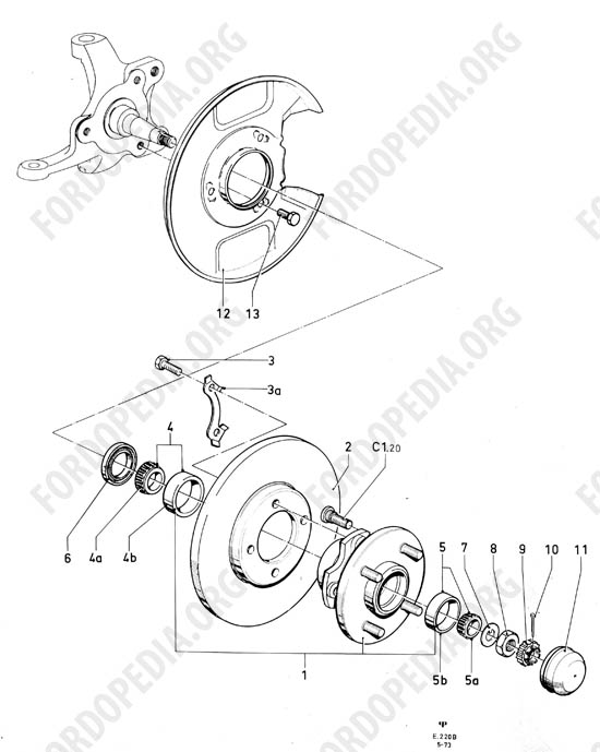 Ford Taunus/Cortina (1970-1975) - Wheel hub, brake disc