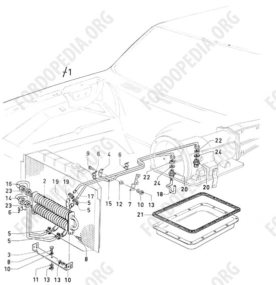 Ford Taunus/Cortina (1970-1975) - Oil cooler - automatic transmission