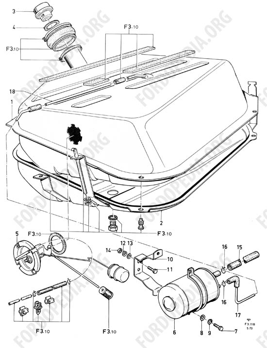 Ford Taunus/Cortina (1970-1975) - Fuel tank (+CDN)