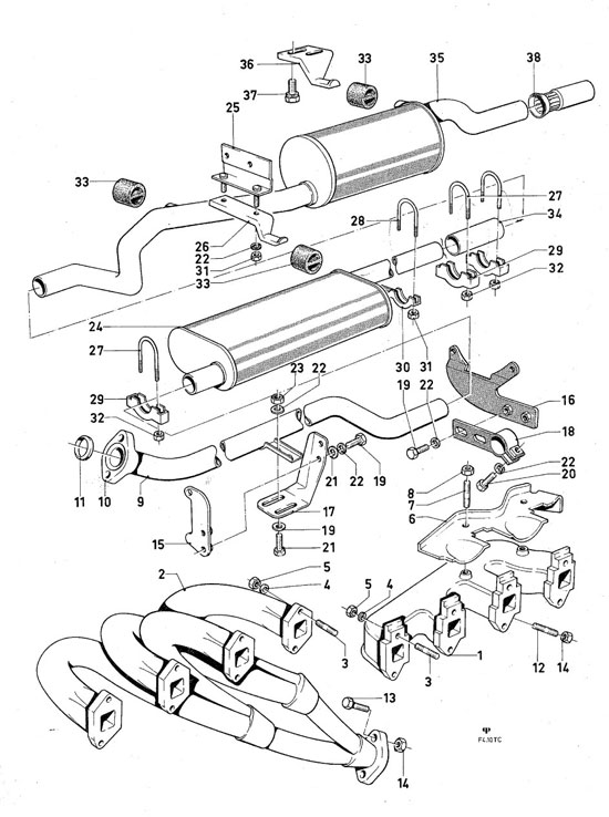 Ford Taunus/Cortina (1970-1975) - Exhaust system (KL-TL)