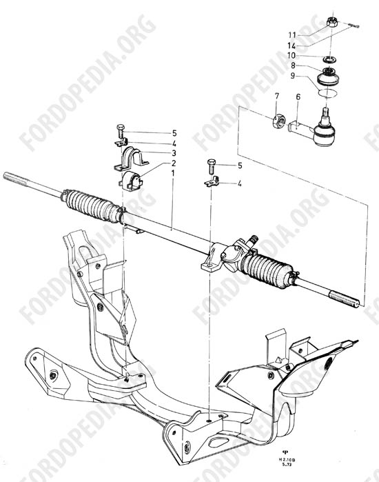 Ford Taunus/Cortina (1970-1975) - Steering gear and steering linkage