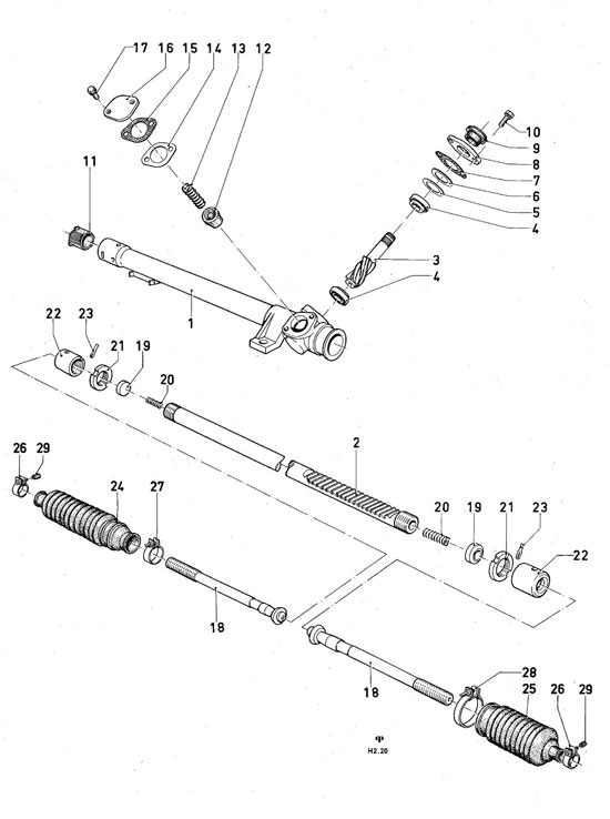 Ford Taunus/Cortina (1970-1975) - Steering gear components