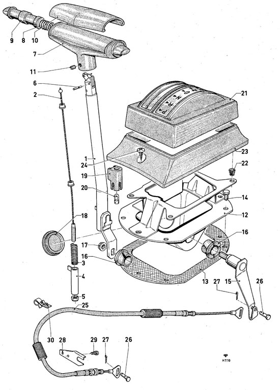 Ford Taunus/Cortina (1970-1975) - Gear shift - automatic transmission