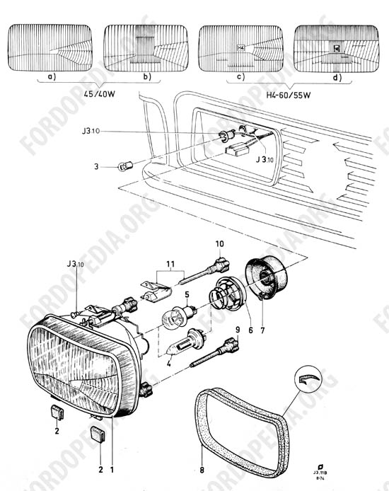 Ford Taunus/Cortina (1970-1975) - Headlamps