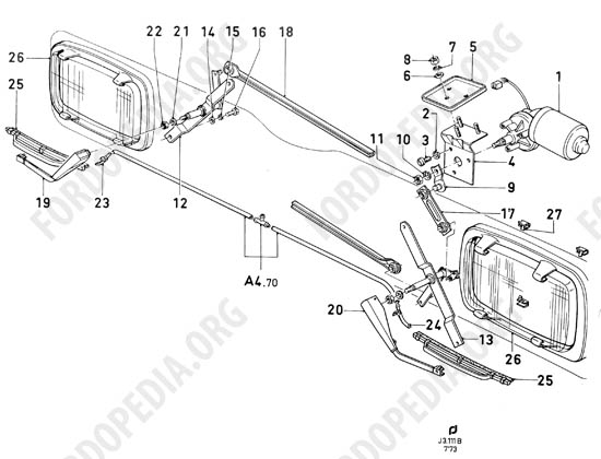 Ford Taunus/Cortina (1970-1975) - Headlamp wiper/washer (+S)