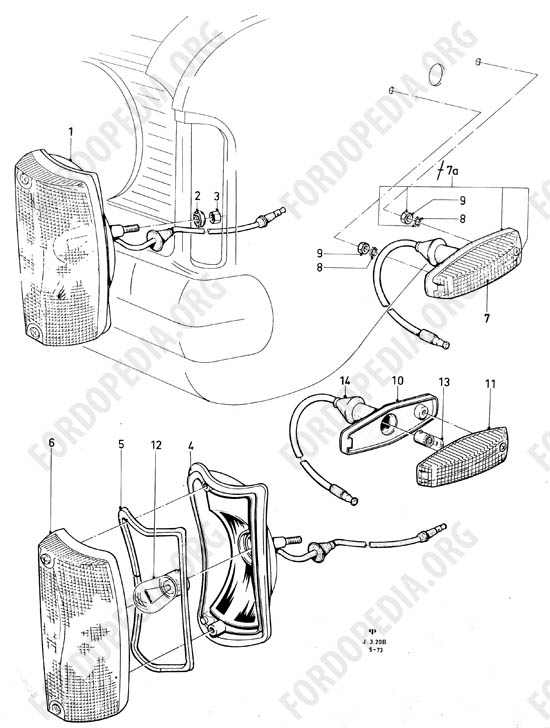 Ford Taunus/Cortina (1970-1975) - Front flasher lamps