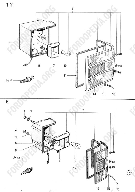 Ford Taunus/Cortina (1970-1975) - Rear, stop and flasher lamps (CORTINA +CDN)