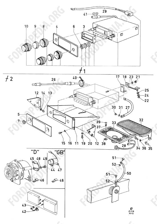 Ford Taunus/Cortina (1970-1975) - Radio receivers, speaker