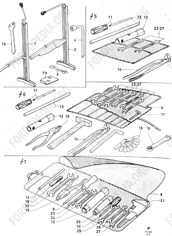 Ford Taunus/Cortina (1970-1975) - Lifting jack, tools