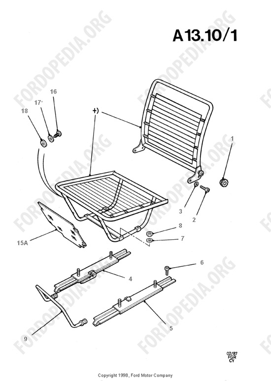 Ford Transit MkIII (1985-1991) - Mountings - Drivers Seat