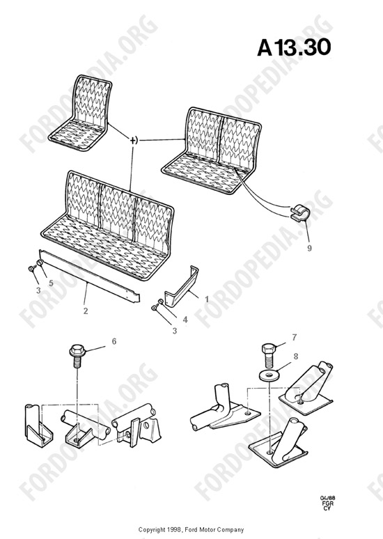 Ford Transit MkIII (1985-1991) - Mountings - Rear Seats