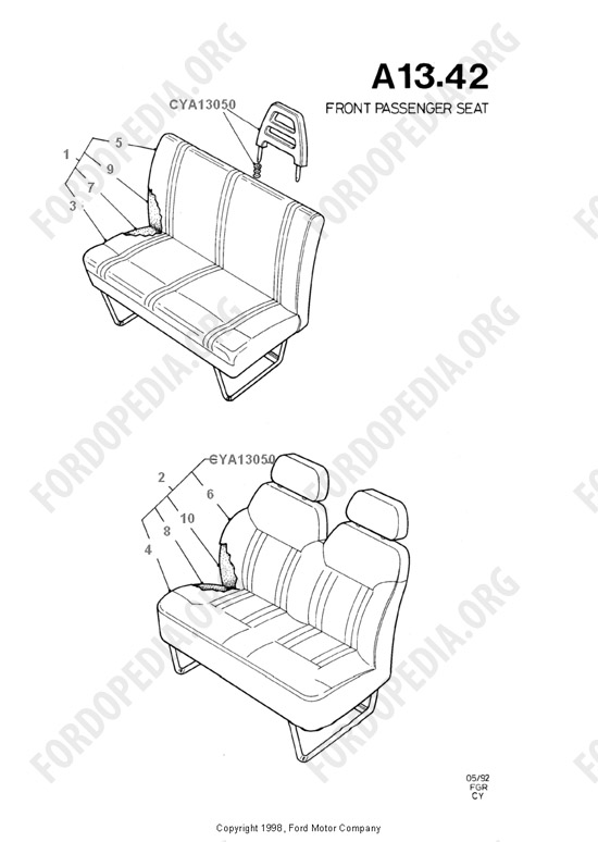 Ford Transit MkIII (1985-1991) - Front Seat - Double Co-Driver