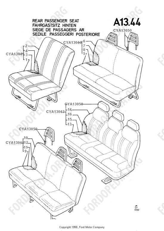 Ford Transit MkIII (1985-1991) - Covers And Pads - Rear Seats