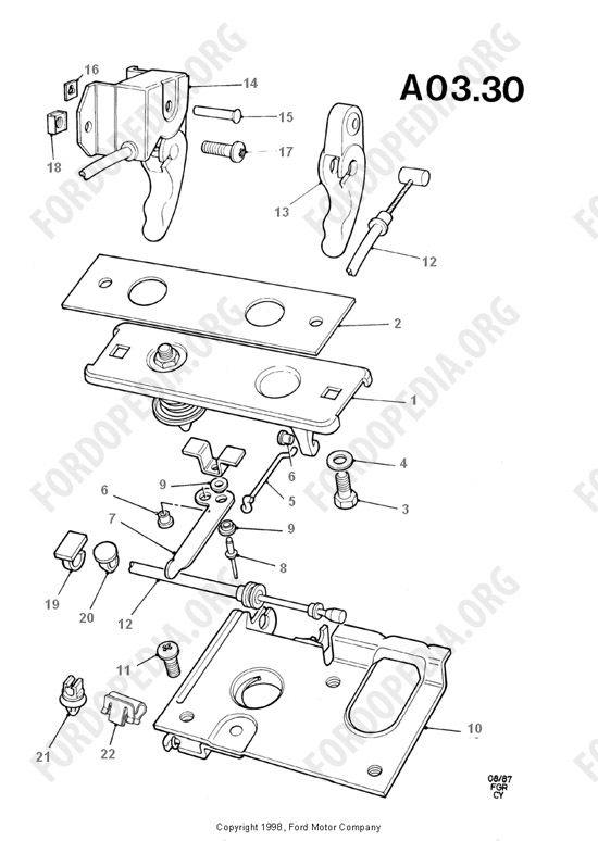 Ford Transit MkIII (1985-1991) - Hood Catch And Release Cable