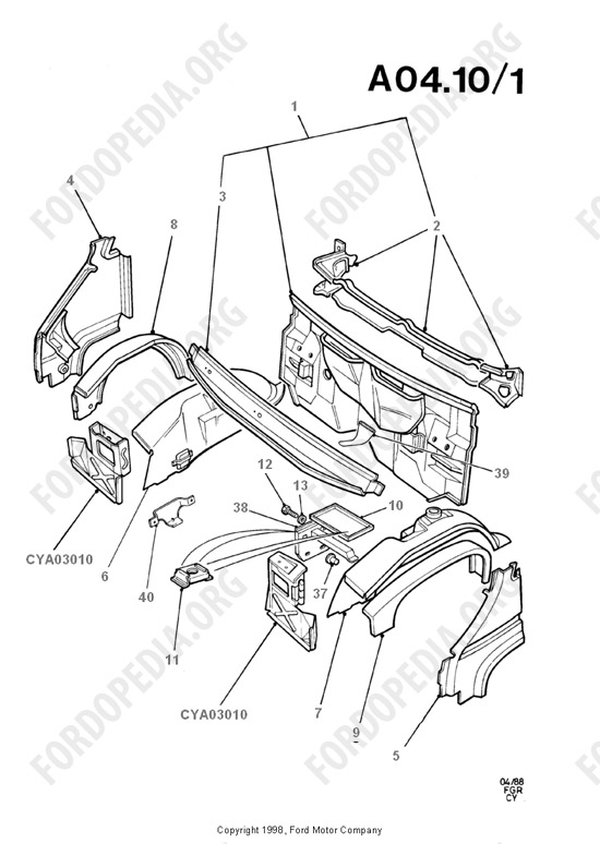 Ford Transit MkIII (1985-1991) - Dash Panel/Aprons/Front Fenders