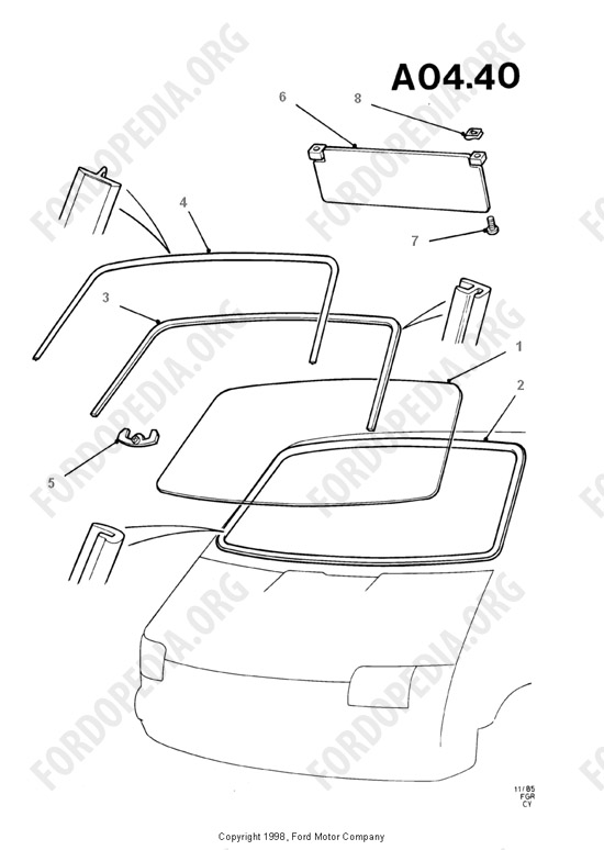 Ford Transit MkIII (1985-1991) - Windscreen And Sun Visor