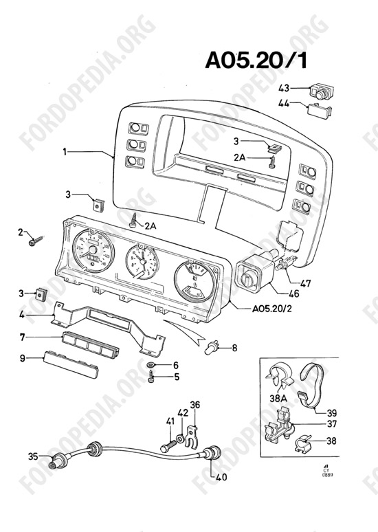 Ford Transit MkIII (1985-1991) - Instrument Cluster With Speedometer