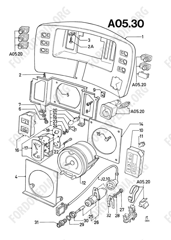 Ford Transit MkIII (1985-1991) - Instrument Cluster With Tachograph