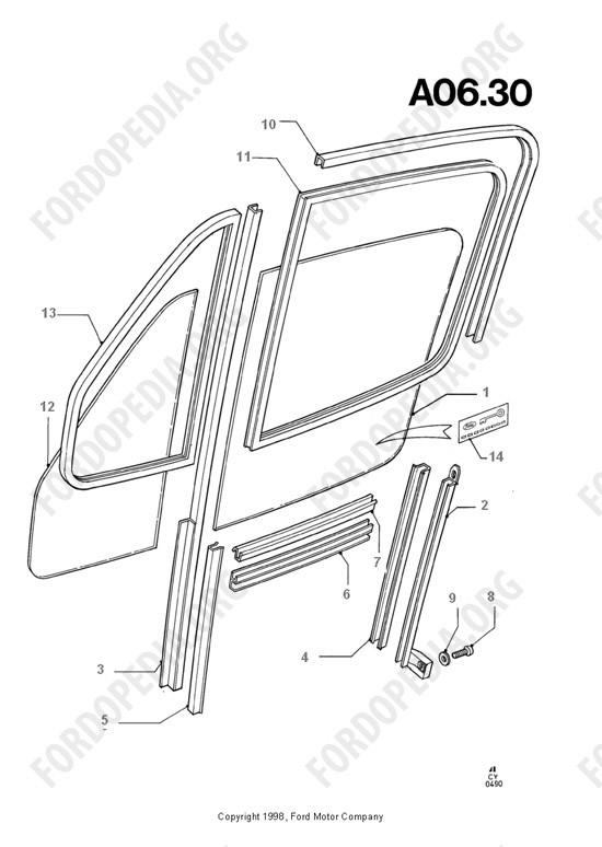 Ford Transit MkIII (1985-1991) - Front Door Glass