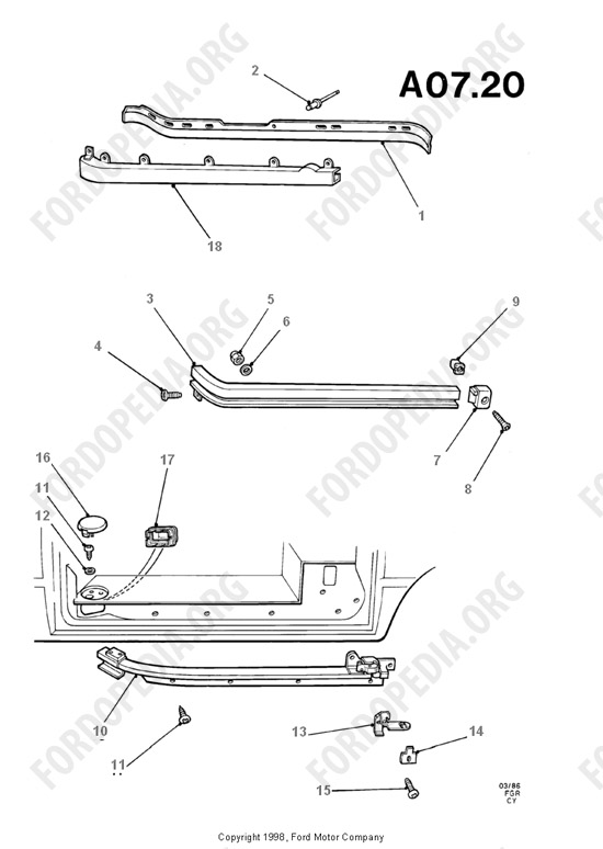 Ford Transit MkIII (1985-1991) - Track - Sliding Side Load Door