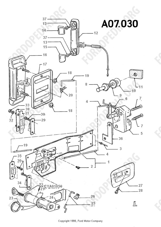 Ford Transit MkIII (1985-1991) - Sliding Side Load Door Controls