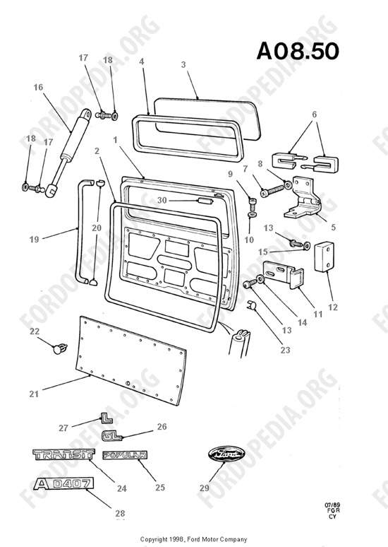 Ford Transit MkIII (1985-1991) - Tailgate And Related Parts