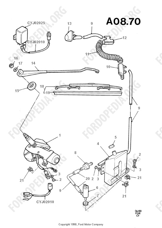 Ford Transit MkIII (1985-1991) - Rear Window Wiper And Washer