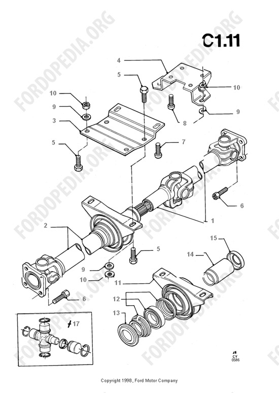 Ford Transit MkIII (1985-1991) - Drive Shaft - Overdrive Transmissn