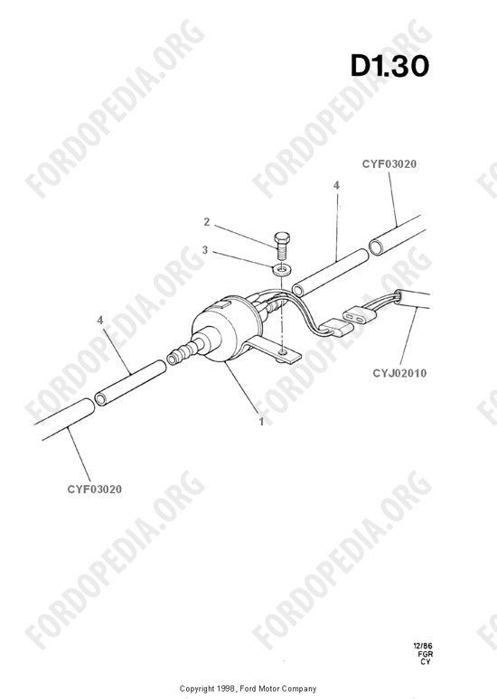 Ford Transit MkIII (1985-1991) - Emergency Fuel Shut Off