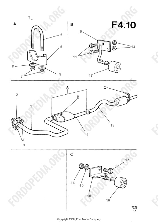 Ford Transit MkIII (1985-1991) - Exhaust System