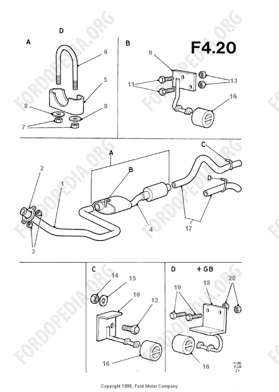 Ford Transit MkIII (1985-1991) - Exhaust System