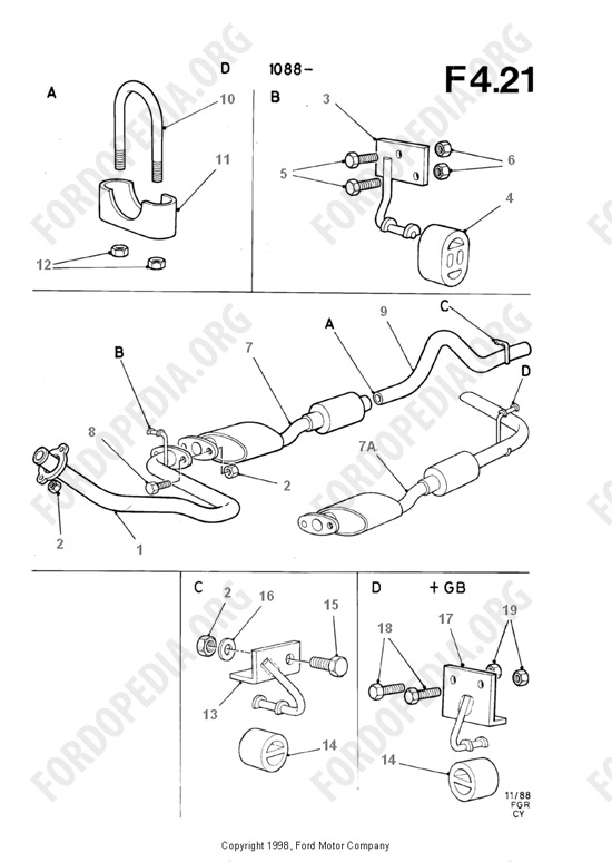 Ford Transit MkIII (1985-1991) - Exhaust System