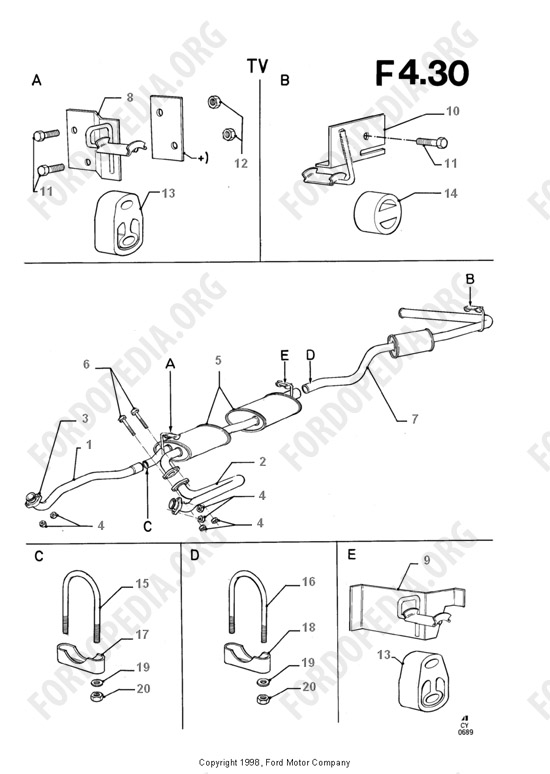 Ford Transit MkIII (1985-1991) - Exhaust System