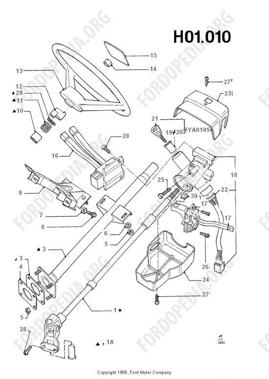 Ford Transit MkIII (1985-1991) - Steering Column And Steering Wheel