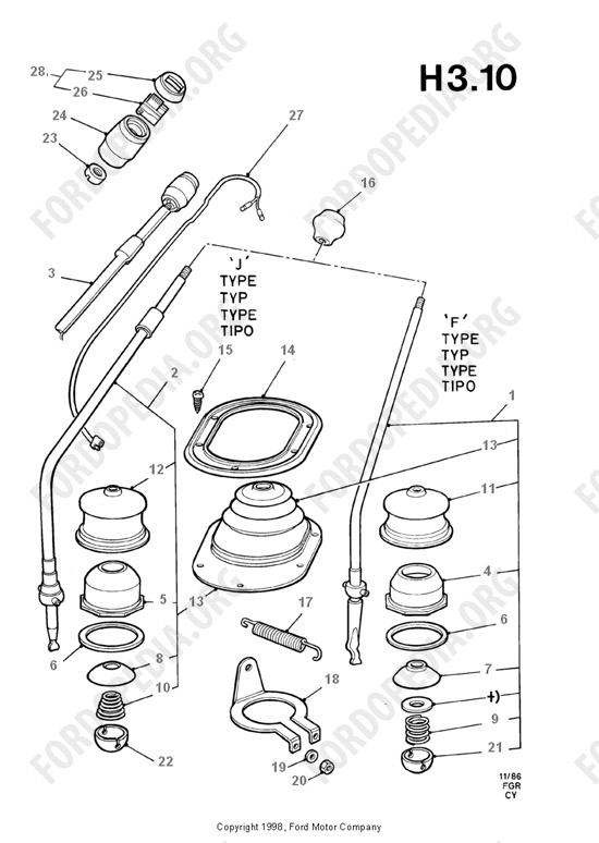 Ford Transit MkIII (1985-1991) - Gear Change - 4 Speed And Overdrive