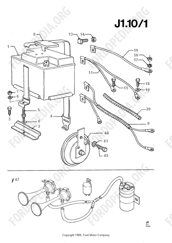 Ford Transit MkIII (1985-1991) - Battery And Battery Cables/Horn