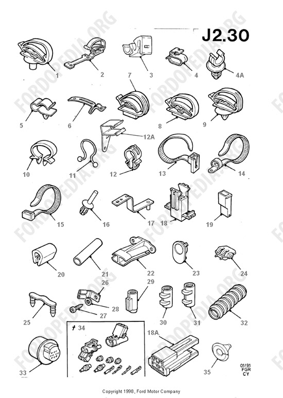 Ford Transit MkIII (1985-1991) - Wiring Mountings