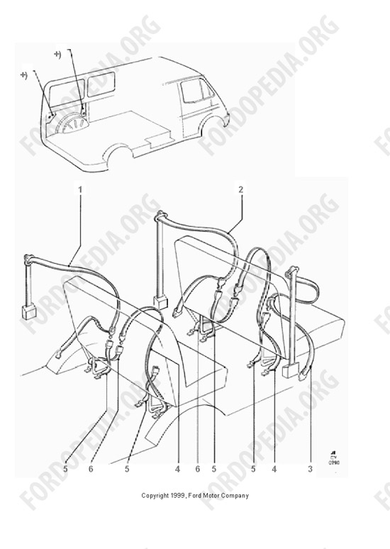 Ford Transit MkIII (1985-1991) - Rear Seat Belts - Inertia Reel