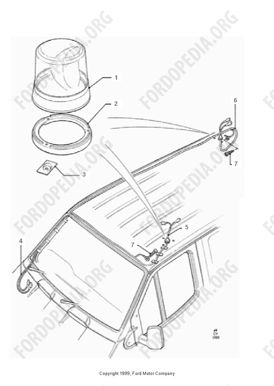 Ford Transit MkIII (1985-1991) - Revolving Lamps 150 Blue - FLH/RRH