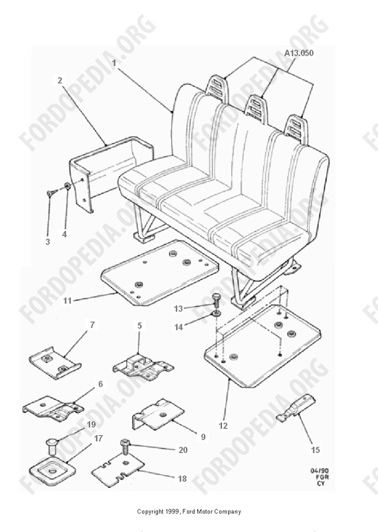 Ford Transit MkIII (1985-1991) - Triple Med.Seat(+)H.Rest-Wide Space