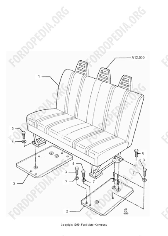 Ford Transit MkIII (1985-1991) - Trpl.Wide Seat(+)H.Rest-2nd Row Rel