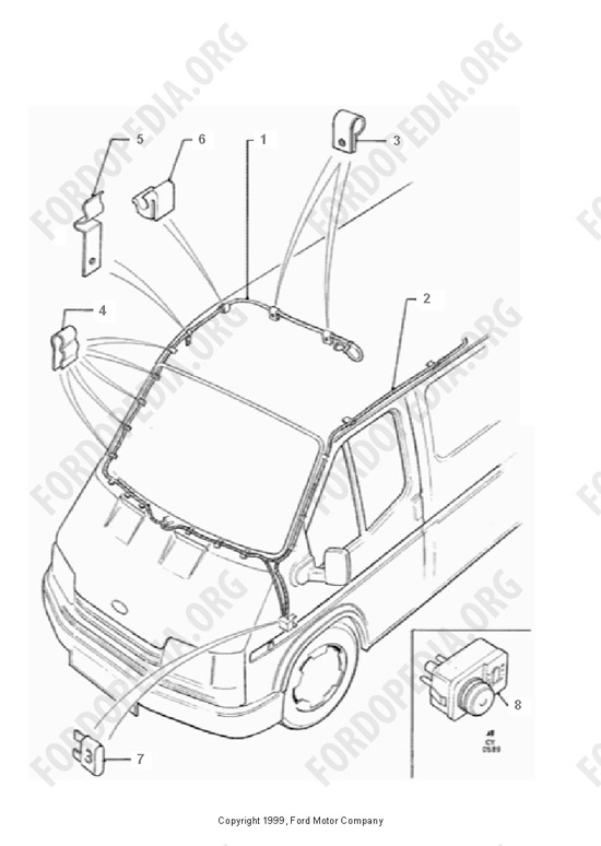 Ford Transit MkIII (1985-1991) - Beacon And Interior Lamp Wiring