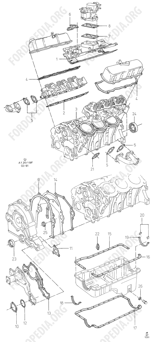Koeln V6 engines 2.0/2.3/2.8 (1982-1989) - Engine Gaskets