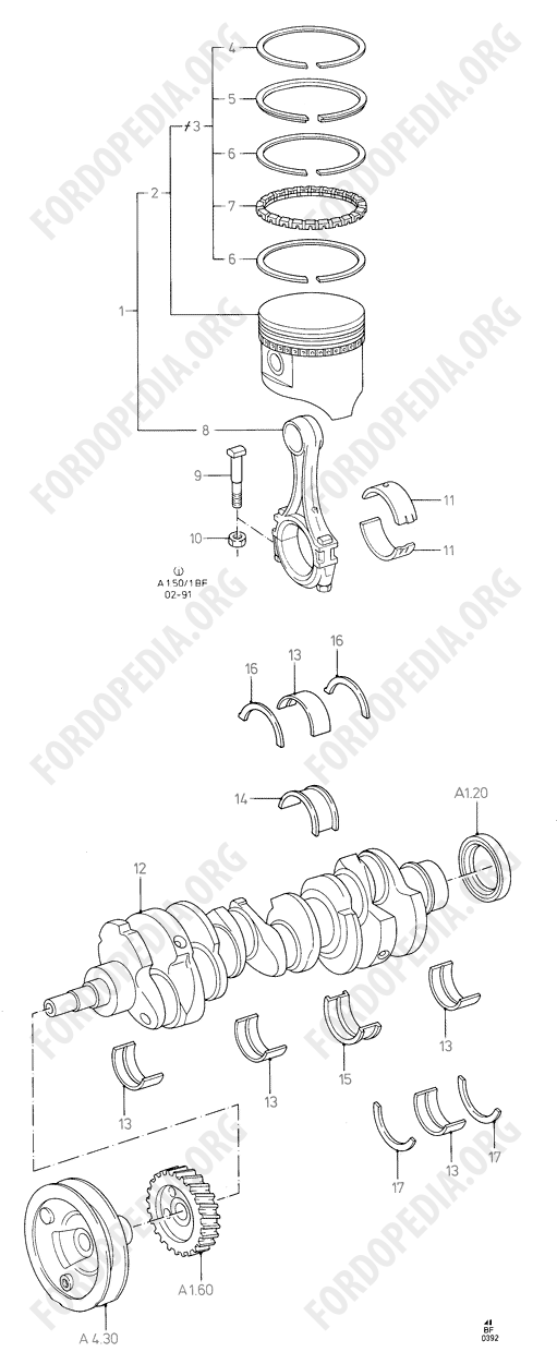 Koeln V6 engines 2.0/2.3/2.8 (1982-1989) - Crankshaft/Pistons And Bearings