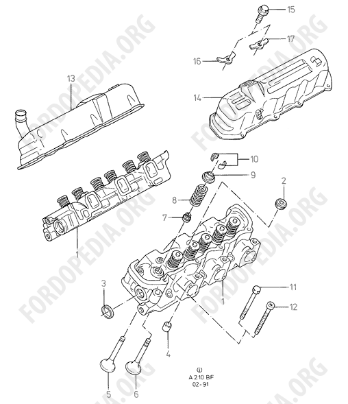 Koeln V6 engines 2.0/2.3/2.8 (1982-1989) - Cylinder Head/Valves/Rocker Cover