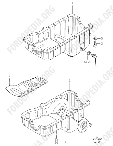 Koeln V6 engines 2.0/2.3/2.8 (1982-1989) - Oil Pan